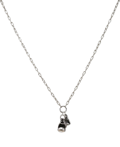 Shop Mr Ettika Ox Chain Necklace With Boxing Glove Charm In Silver