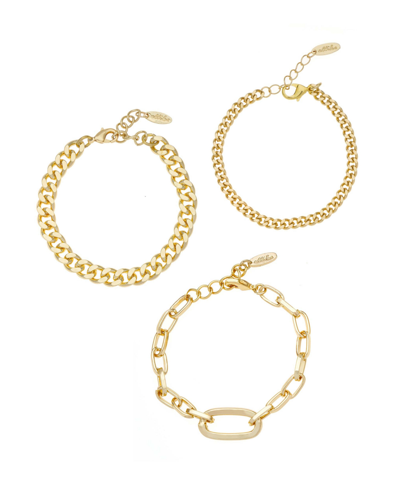 Shop Ettika Gold Plated Chain Link Bracelet Set Of 3