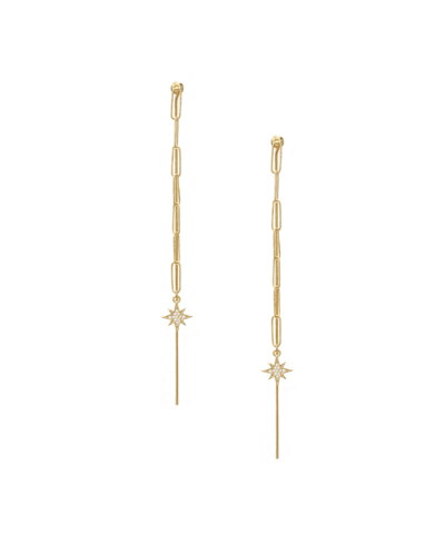 Shop Ettika Delicate Chain Star Earrings In Gold
