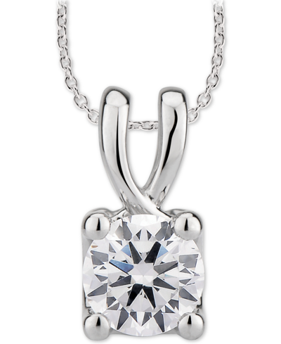Shop Gia Certified Diamonds Gia Certified Diamond Solitaire Diamond 18" Pendant Necklace (1/2 Ct. T.w.) In 14k White Gold