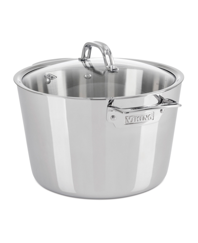 Shop Viking Contemporary 3-ply 8 Quart Stock Pot In Silver