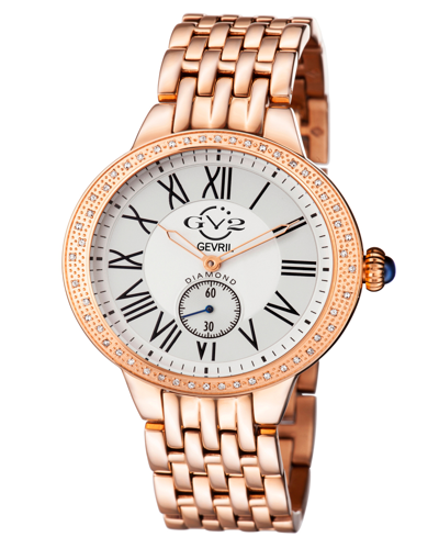 Shop Gevril Women's Astor Swiss Quartz Rose Stainless Steel Bracelet Watch 40mm In Pink
