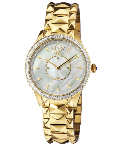 Shop Gevril Women's Siena Swiss Quartz Ion Plating Gold-tone Bracelet Watch 38mm