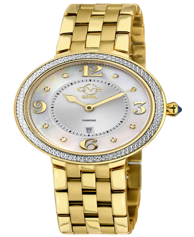 Shop Gevril Women's Verona Swiss Quartz Gold-tone Stainless Steel Bracelet Watch 37mm In Yellow