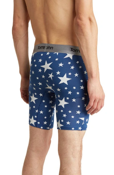 Shop Tommy John Second Skin 8-inch Boxer Briefs In Bright White Stars