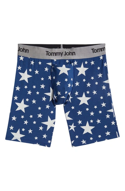 Shop Tommy John Second Skin 8-inch Boxer Briefs In Bright White Stars