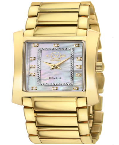 Shop Gevril Women's Luino Swiss Quartz Gold-tone Stainless Steel Bracelet Watch 29mm In Yellow
