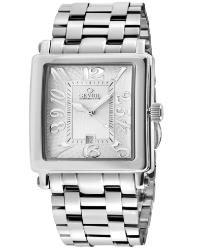 Shop Gevril Women's Avenue Of Americas Mini Swiss Quartz Silver-tone Stainless Steel Bracelet Watch 32mm