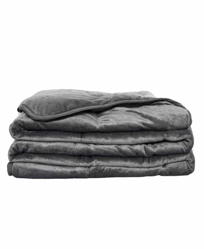 Shop Pur And Calm Silvadur Antimicrobial Plush Mink Weighted Blanket, 12 Lb Bedding In Gray