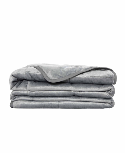 Shop Pur And Calm Silvadur Antimicrobial Plush Mink Weighted Blanket, 12 Lb Bedding In Silver