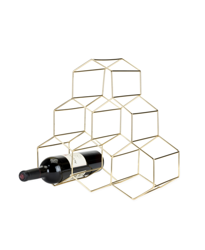 Shop Viski Belmont Geo Wine Rack In Gold