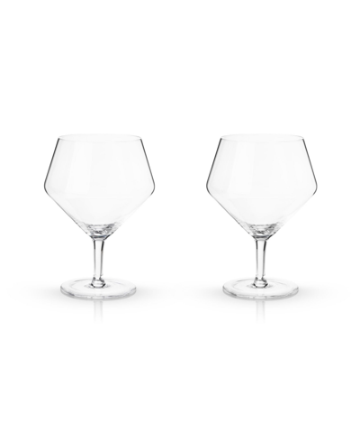 Shop Viski Raye Angled Gin & Tonic Crystal Glasses, Set Of 2, 14 oz In Brown