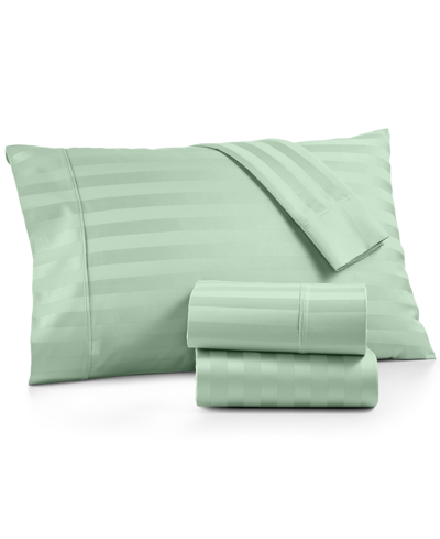 Shop Aq Textiles Bergen House Stripe 100% Certified Egyptian Cotton 1000 Thread Count 4 Pc. Sheet Set, King Bedding In Green