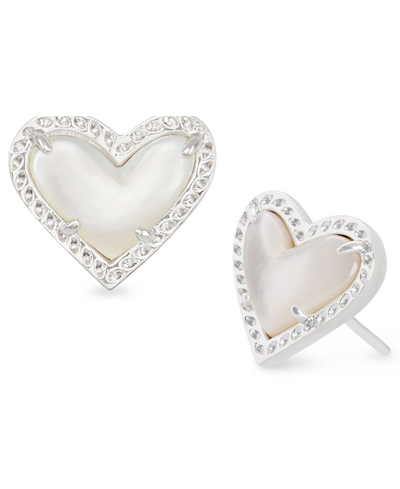 Shop Kendra Scott Stone Heart Stud Earrings In Brown