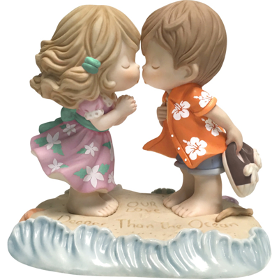 Shop Precious Moments Our Love Is Deeper Than The Ocean Bisque Porcelain Figurine In Blue