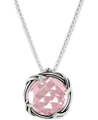 Shop Peter Thomas Roth Rose Quartz Adjustable Pendant Necklace (4 Ct. T.w.) In Sterling Silver In Pink