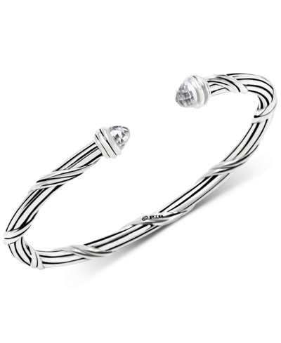Shop Peter Thomas Roth White Topaz Cuff Bracelet (2-3/4 Ct. T.w.) In Sterling Silver