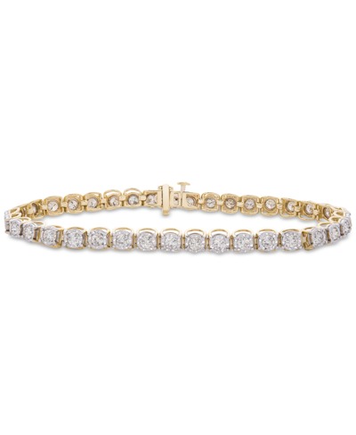 Shop Macy's Diamond Miracle Tennis Bracelet (3 Ct. T.w.) In 14k Gold