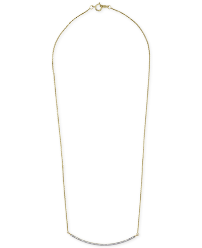 Shop Wrapped Diamond Bar 18" Pendant Necklace (1/6 Ct. T.w.) In 14k Gold, Created For Macy's