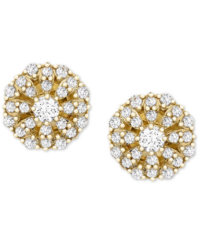 Shop Wrapped Diamond Cluster Stud Earrings (1/4 Ct. T.w.) In 14k Gold, Created For Macy's