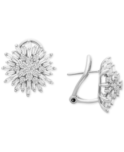 Shop Wrapped In Love Diamond Starburst Earrings (1-1/2 Ct. T.w.) In 14k White Gold, Created For Macy's