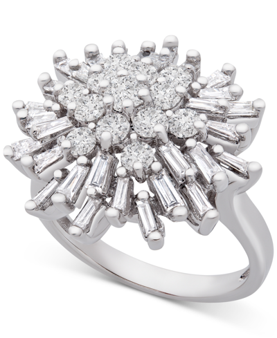 Shop Wrapped In Love Diamond Starburst Cluster Ring (1-1/2 Ct. T.w.) In 14k White Gold, Created For Macy'