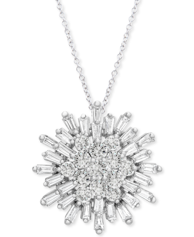 Shop Wrapped In Love Diamond Starburst 20" Pendant Necklace (1-1/2 Ct. T.w.) In 14k White Gold, Created F