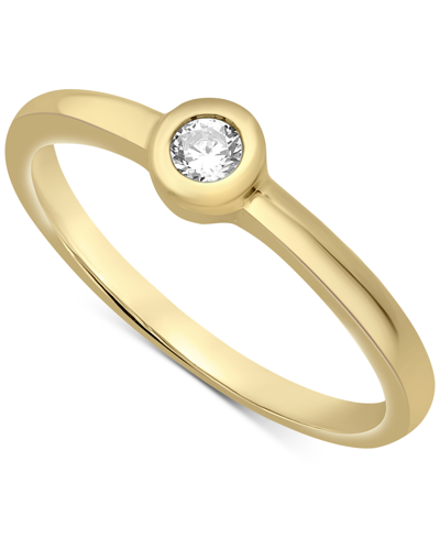 Shop Wrapped Certified Diamond Bezel Ring (1/10 Ct. T.w.) In 14k Gold, Created For Macy's