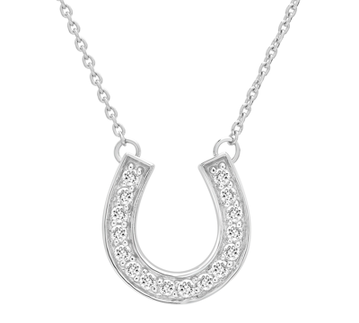 Shop Wrapped Diamond Horseshoe Pendant Necklace (1/6 Ct. T.w.) In 14k White Or Yellow Gold, 17" + 2" Extender, Cr
