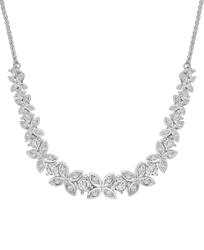 Shop Wrapped In Love Diamond Butterfly Statement Necklace (1 Ct. T.w.) In Sterling Silver, 16-1/2" + 2" E