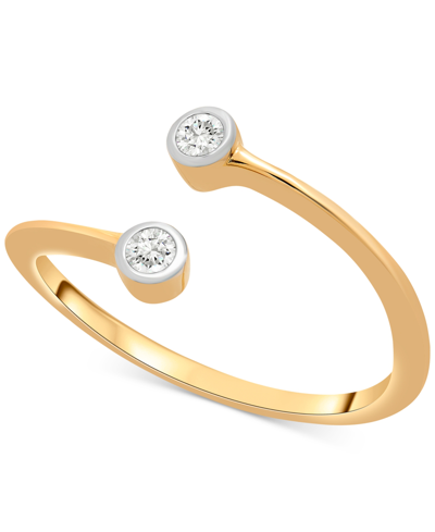 Shop Wrapped Diamond Bezel Bypass Ring (1/10 Ct. T.w.) In 14k Gold, Created For Macy's