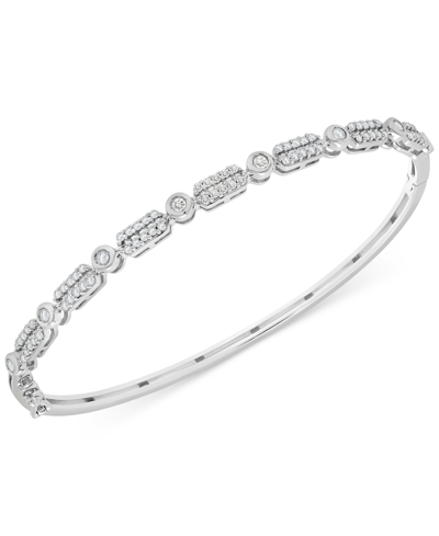Shop Wrapped Diamond Bangle Bracelet (1/2 Ct. T.w.), In Sterling Silver, 14k Gold-plated Sterling Silver Or 14k R