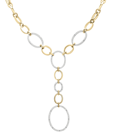 Shop Wrapped In Love Diamond Oval Link 20" Lariat Necklace (1 Ct. T.w.) In 14k Gold-plated Sterling Silve In Multi