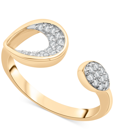 Shop Wrapped Diamond Cut-out Cuff Ring (1/6 Ct. T.w.) In 14k Gold, Created For Macy's