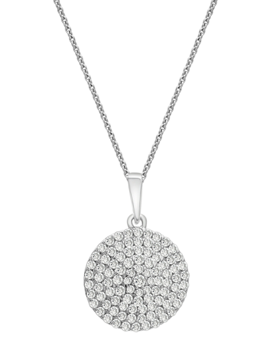 Shop Wrapped In Love Diamond Circle Pendant Necklace (1/2 Ct. T.w.) In 14k White Gold, 16" + 4" Extender,