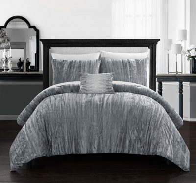 Shop Chic Home Westmont 8-piece King Comforter Set Bedding In Gray