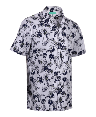 Shop Mio Marino Men's Hawaiian Print Cotton Dress Shirts In Green