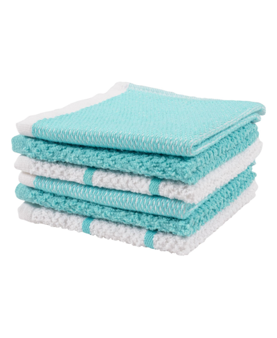 Shop Kaf Home Ayesha Curry Terry Dishcloth, Set Of 6 In Blue