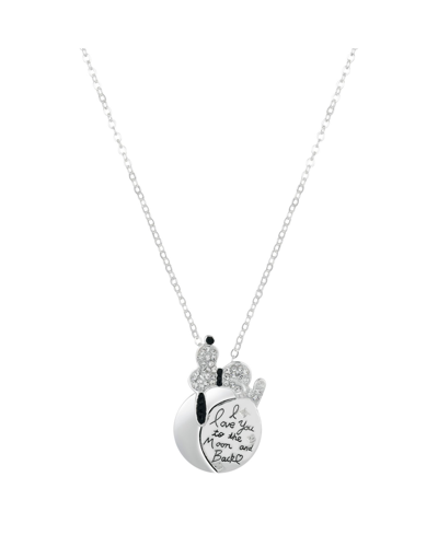 Shop Peanuts Fine Silver Plated Crystal "i Love You To The Moon Back" Snoopy Pendant Necklace