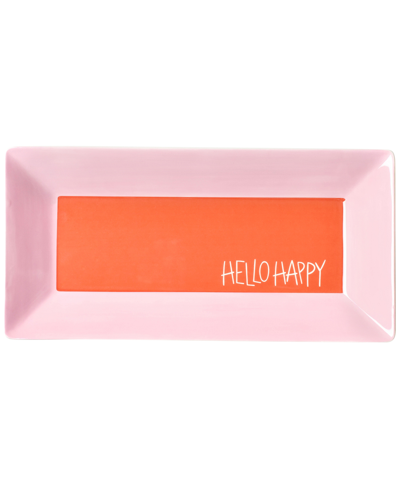 Shop Coton Colors By Laura Johnson Persimmon Color Block 11" Hello Happy Scoop Tray In Orange
