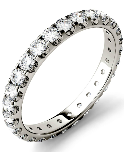 Shop Charles & Colvard Moissanite Eternity Band (1 Ct. T.w. Dew) In 14k White Gold Or 14k Yellow Gold