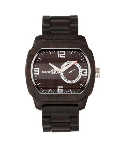 Shop Earth Wood Scaly Wood Bracelet Watch W/date Brown 46mm