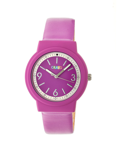 Shop Crayo Unisex Vivid Fuchsia Leatherette Strap Watch 36mm In Pink