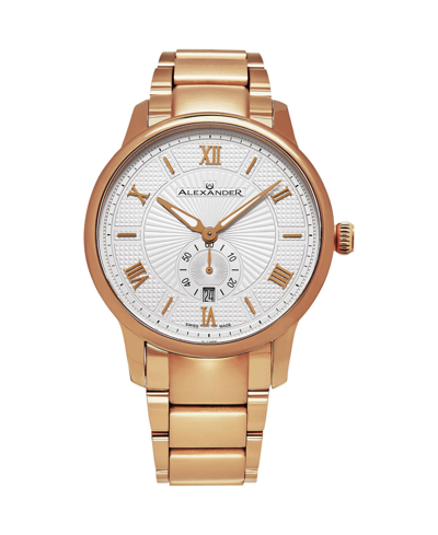 Shop Stuhrling Alexander Watch A102b-04, Stainless Steel Rose Gold Tone Case On Stainless Steel Rose Gold Tone Brac