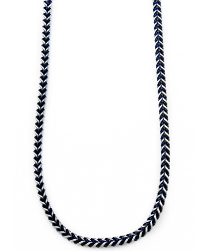 Shop Sutton By Rhona Sutton Sutton Stainless Steel Blue-tone Chain Necklace