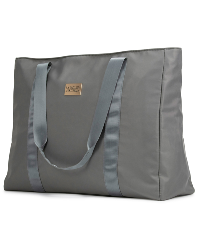 Shop Badgley Mischka Nylon Travel Tote Weekender Bag In Gray