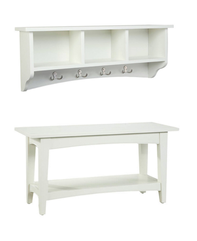 Shop Alaterre Furniture Shaker Cottage Storage Coat Hook With Bench Set In Ivory/cream