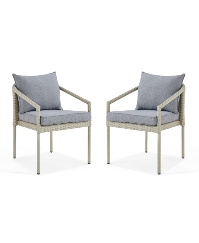 Shop Alaterre Furniture Windham All-weather Wicker Outdoor Chairs With Cushions Set In Gray