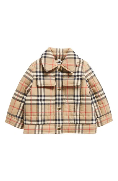 Shop Burberry Check Quilted Jacket In Archive Beige Ip Chk