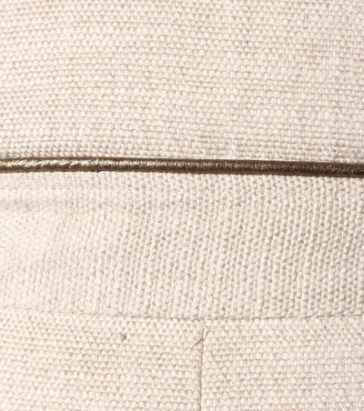 Shop Tamara Mellon Cotton And Linen-blend Playsuit In Beige